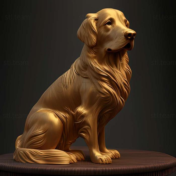 3D модель Золотий ретрівер собака (STL)
